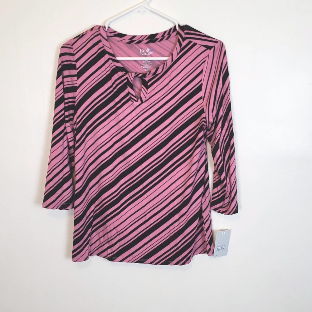 Croft & Barrow Striped Blouse NWT size PS